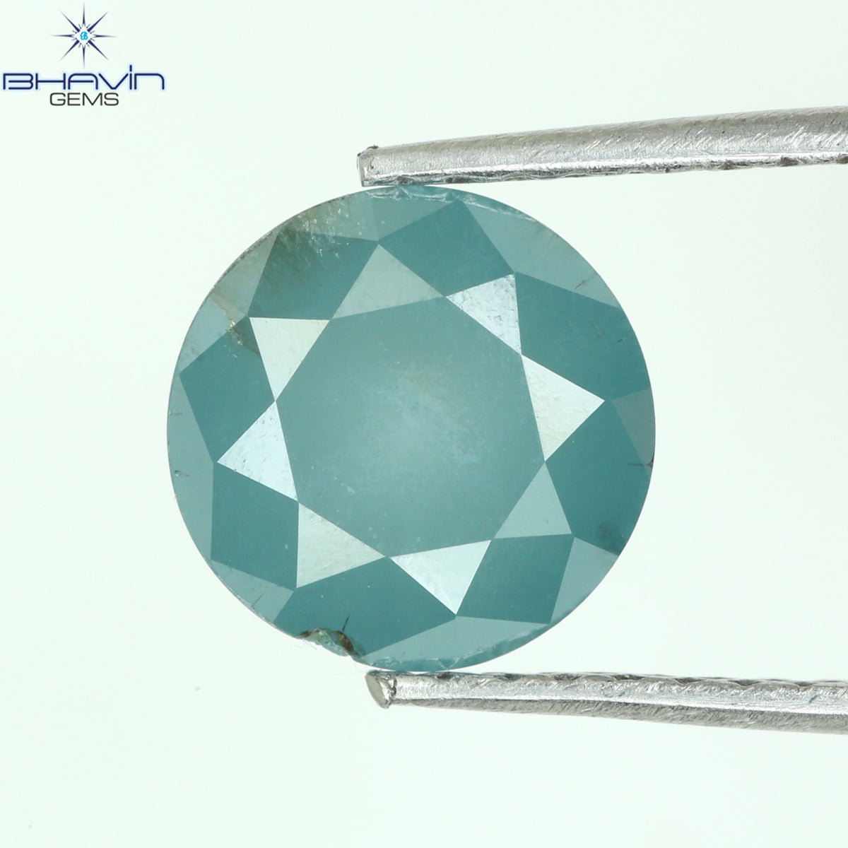 1.20 CT Natural Round Rose Cut Diamond Enhanced Blue Color Clarity I3 (4.34 MM)