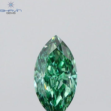 0.06 CT Natural Marquise Diamond Enhanced Vivid Green Color Clarity VS1 (3.68 MM)