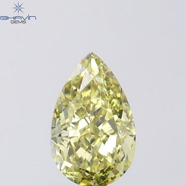 0.83 CT Pear Shape Natural Diamond Green (Chameleon) Color SI1 Clarity (7.34 MM)