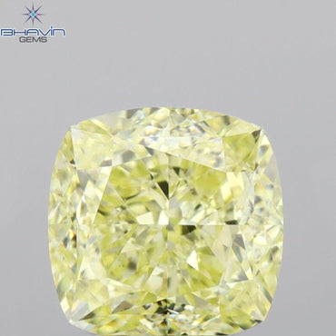 GIA Certified 1.58 CT Cushion Diamond Yellow Color Natural Diamond VS2 Clarity (6.16 MM)