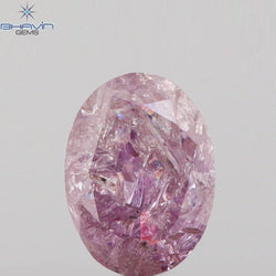 0.37 CT Oval Shape Natural Diamond Pink Color I3 Clarity (4.87 MM)