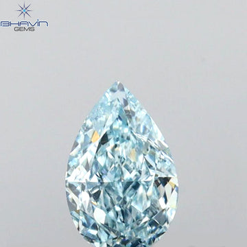 0.31 CT Pear Shape Natural Diamond Blue Color VS1 Clarity (5.40 MM)