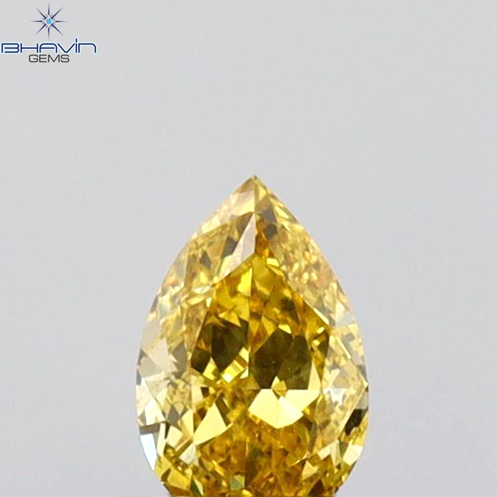 0.21 CT Pear Shape Natural Diamond Orange (Chameleon) Color VS1 Clarity (4.80 MM)