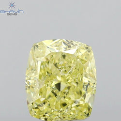 1.01 CT Cushion Diamond Yellow Color Natural Diamond I2 Clarity (5.90 MM)