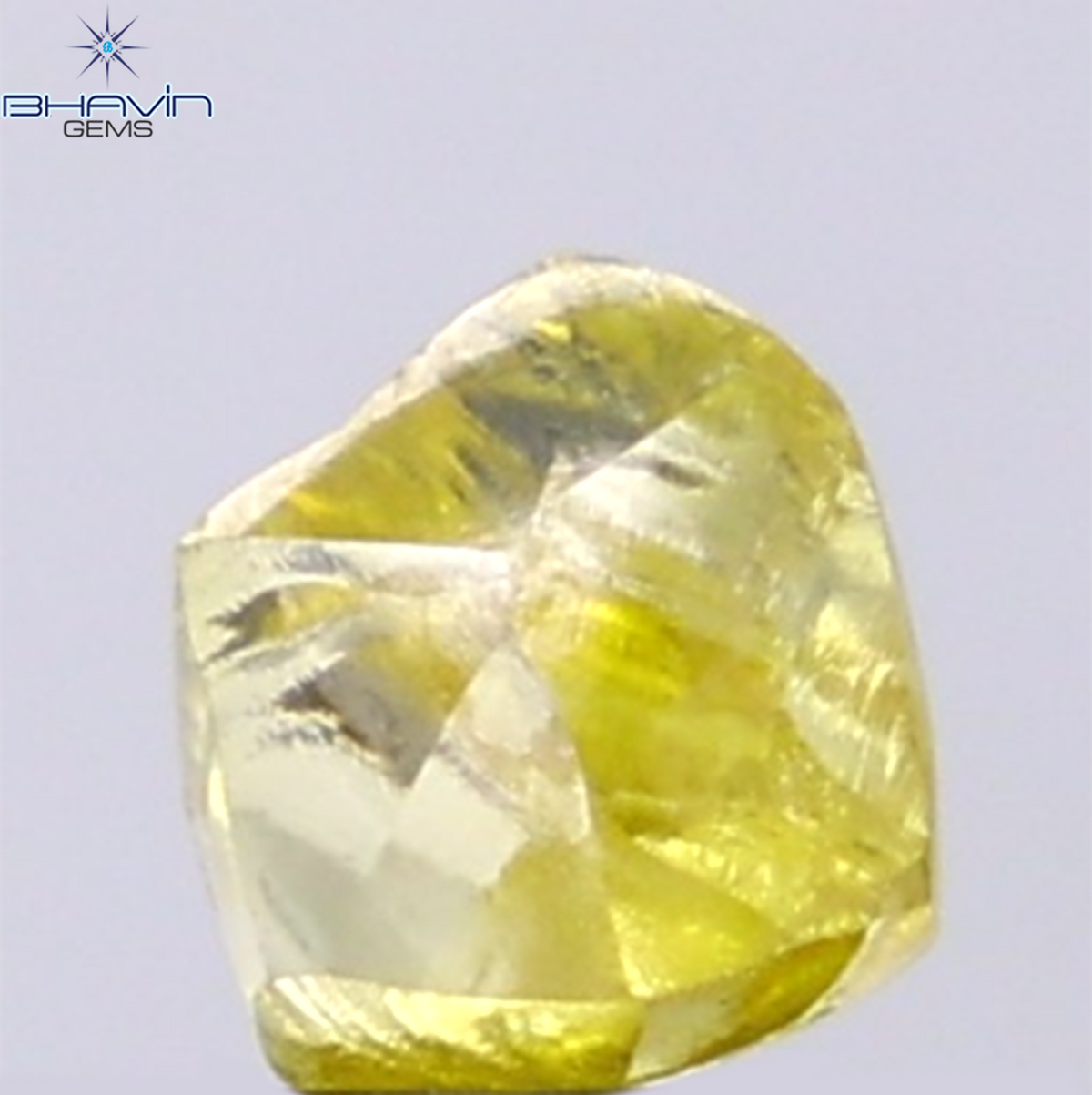 0.91 CT Natural Rough Diamond Enhanced Yellow Color Clarity VS (5.57 MM)