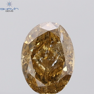 1.03 CT Oval Diamond Natural Brown Color I1 Clarity (7.41 MM)