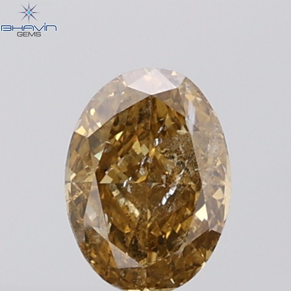 1.03 CT Oval Diamond Natural Brown Color I1 Clarity (7.41 MM)