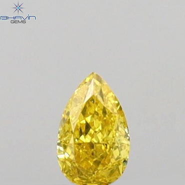 0.07 CT Pear Shape Natural Diamond Yellow Color VS1 Clarity (3.28 MM)