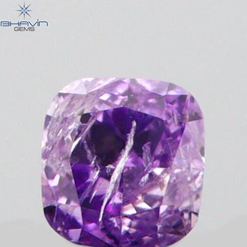 0.04 CT Natural Cushion Diamond Vivid Pink Color Clarity I2 (1.95 MM)
