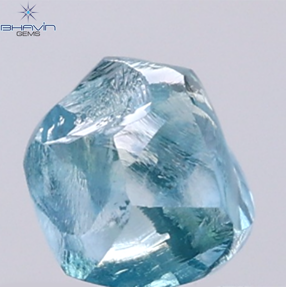 1.56 CT Natural Rough Diamond Enhanced Blue Color Clarity VS (6.74 MM)