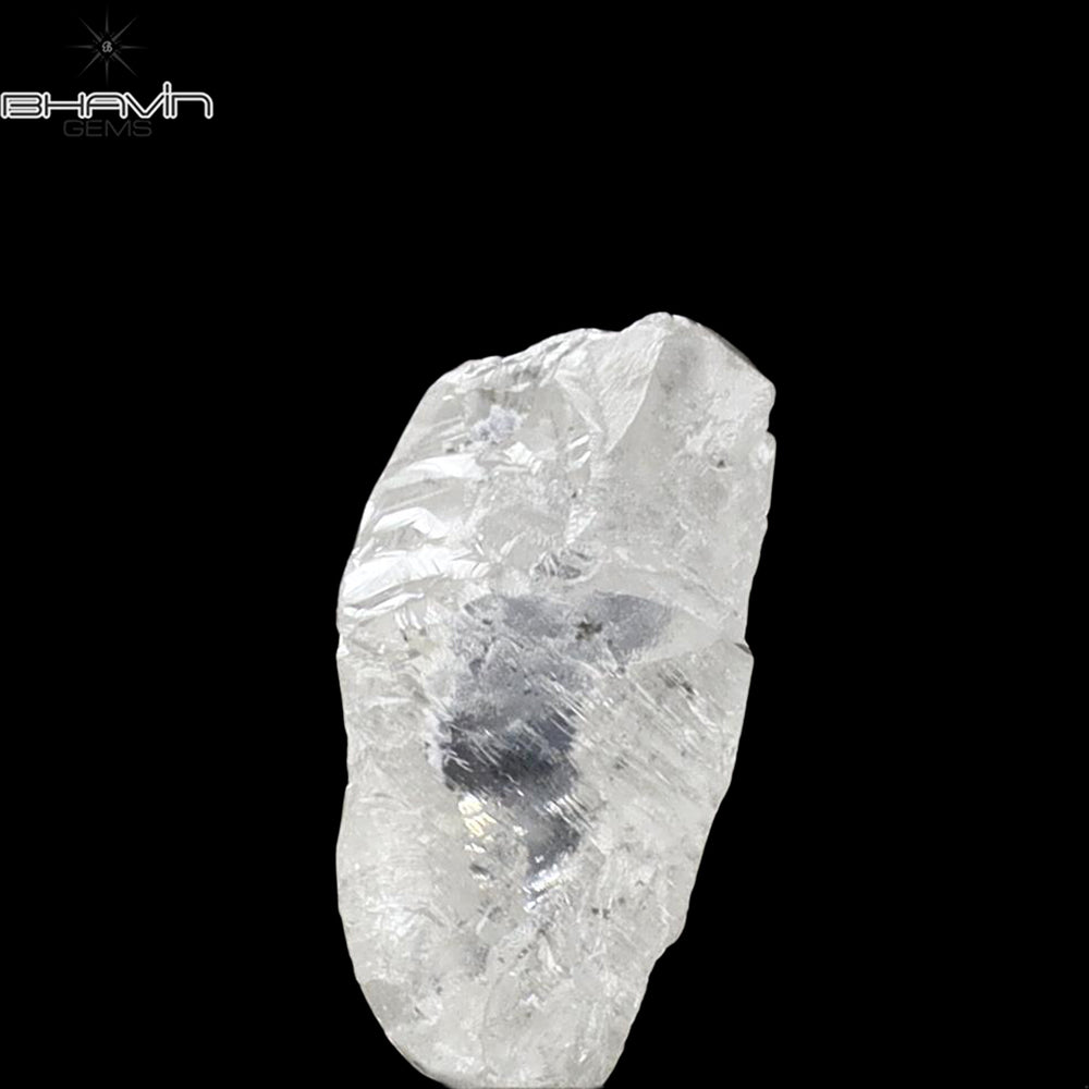 0.99 carat white rough diamond crystal