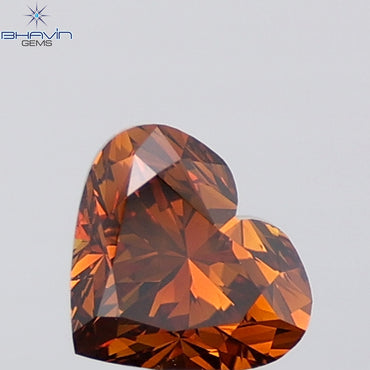 1.01 CT Heart Shape Natural Diamond Red Color VS2 Clarity (6.30 MM)