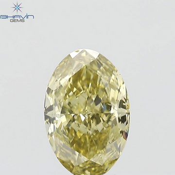 GIA Certified 1.01 CT Oval Natural Brownish Greenish Yellow Diamond SI1 Clarity (8.19 MM)