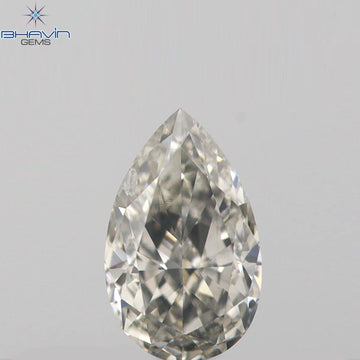 0.25 CT ペアシェイプ 天然ダイヤモンド グレーカラー SI1 クラリティ (4.91 MM)