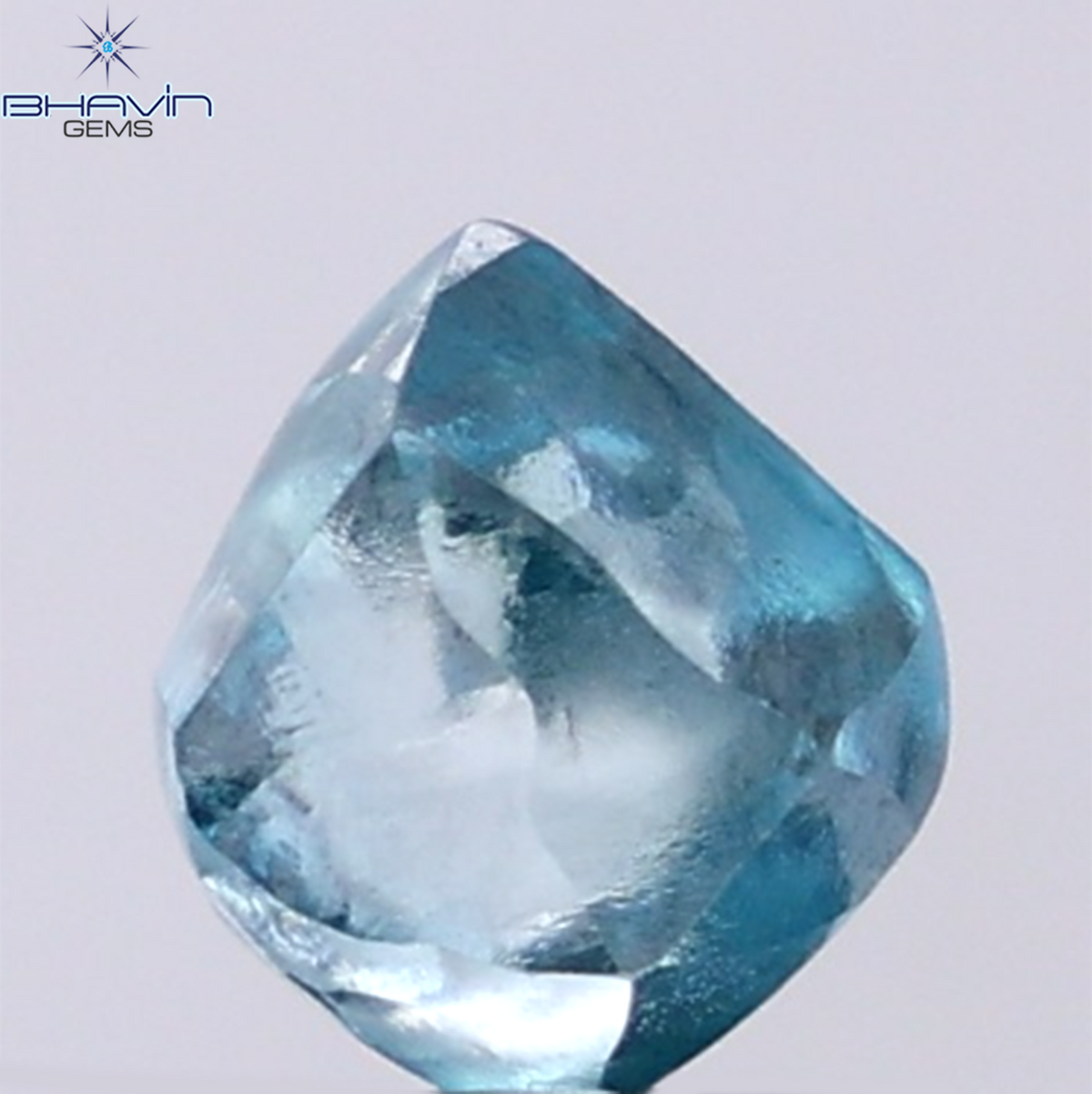 1.70 CT Natural Rough Diamond Enhanced Blue Color Clarity VS (7.18 MM)