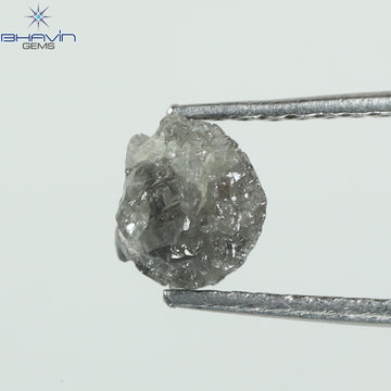 0.96 CT Natural Rough Diamond Gray Color Clarity I3 (5.90 MM)