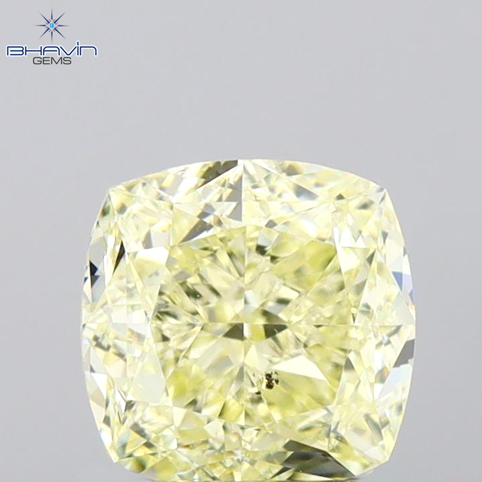 1.02 CT Cushion Shape Natural Diamond Yellow Color SI1 Clarity (5.38 MM)