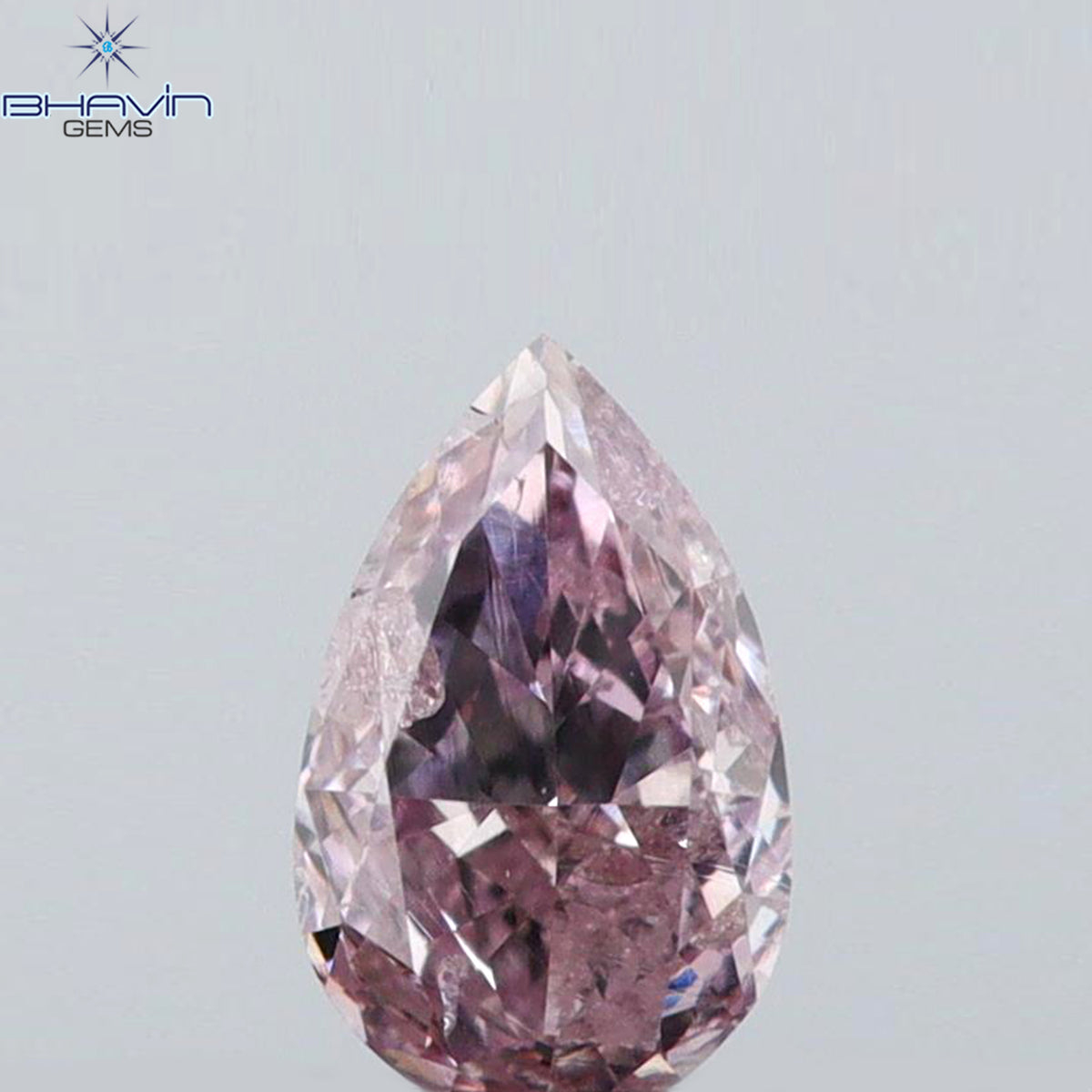 0.12 CT Natural Pear Diamond Intense Pink Color Clarity SI1 (4.10 MM)