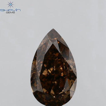 2.01 CT Pear Shape Natural Diamond Brown Color VS2 Clarity (10.31 MM)