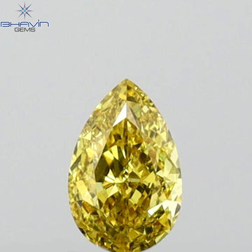 0.14 CT Natural Pear Diamond Yellow Color Clarity VS1 (4.13 MM)