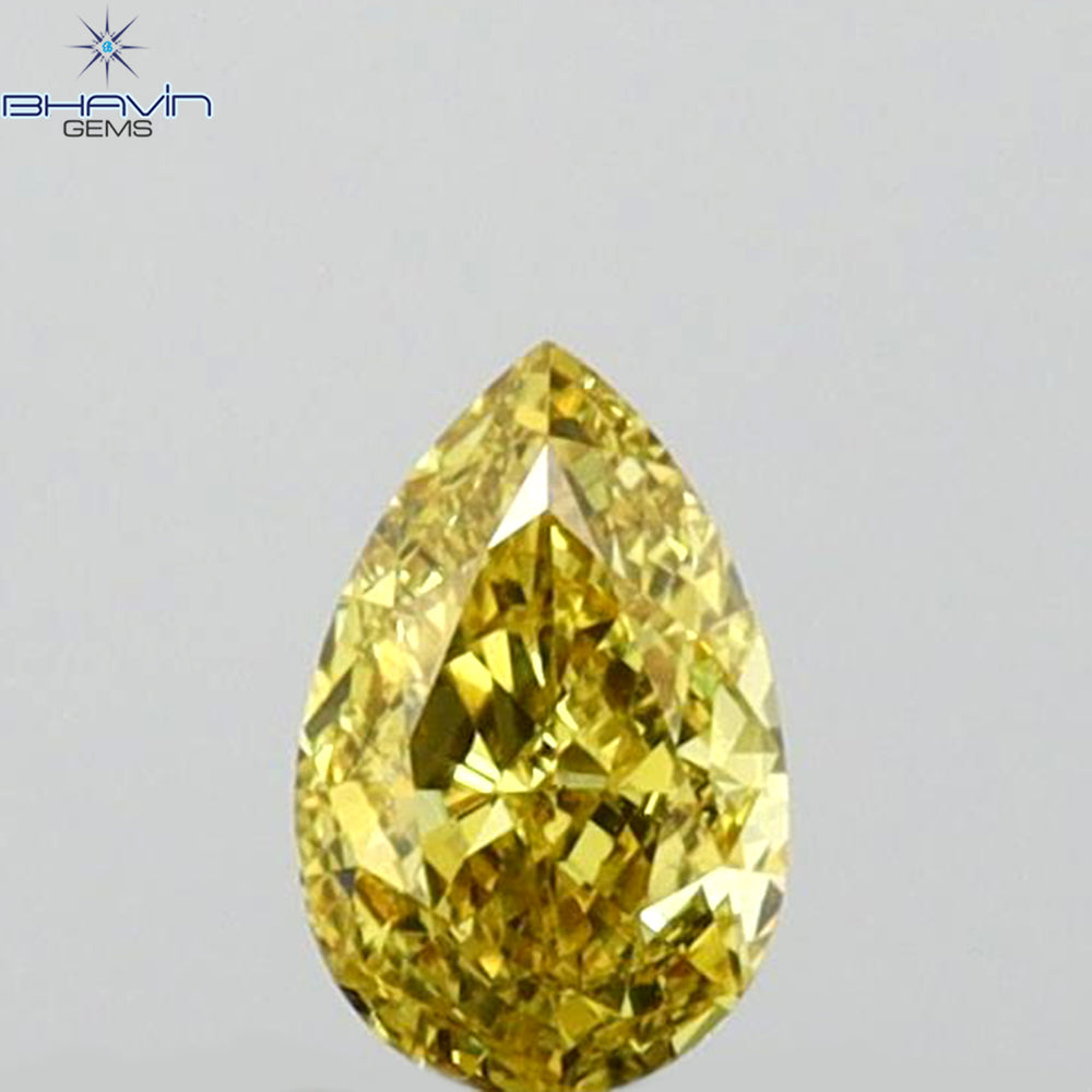 0.14 CT Pear Shape Natural Diamond Yellow Color VS1 Clarity (4.13 MM)