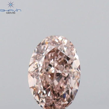 0.25 CT Oval Shape Natural Diamond Pink Color VS2 Clarity (4.63 MM)