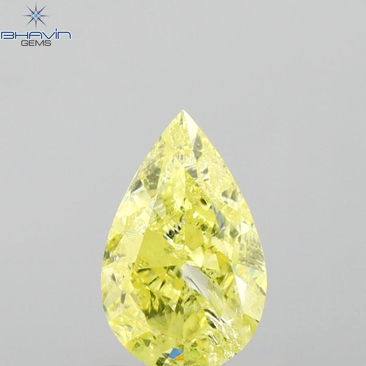 GIA認定 1.10 CT ペアシェイプ 天然ダイヤモンド イエローカラー I3 クラリティ (8.27 MM)