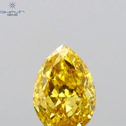 0.08 CT Pear Shape Natural Diamond Orange Color VS1 Clarity (3.19 MM)