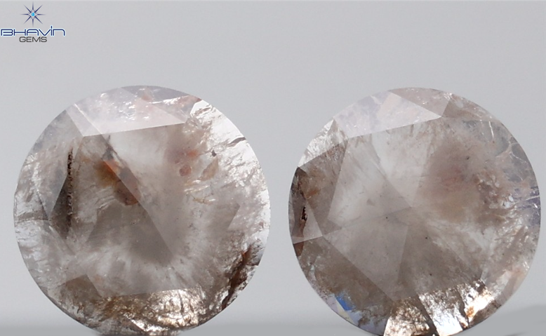 4.64 CT Round Rose Cut Natural Diamond Grey Color I3 Clarity (10.65 MM)