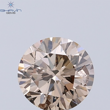 0.34 CT Natural Round Diamond Brown Color Clarity SI1 (4.37 MM)