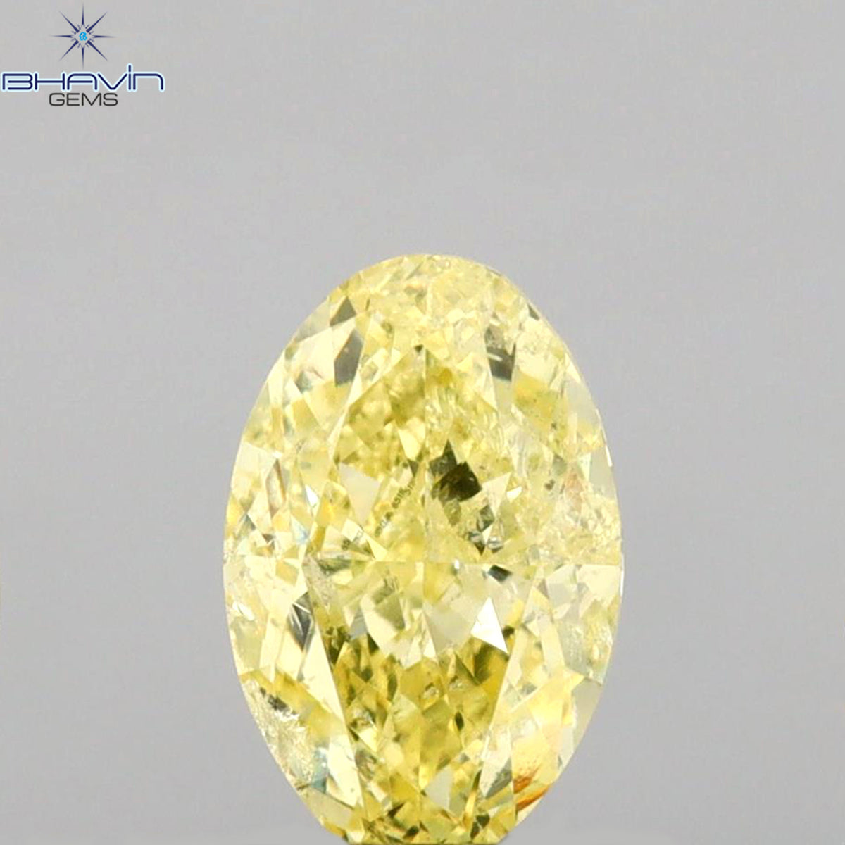 GIA Certified 1.02 CT Natural Oval Diamond Fancy Yellow Color Clarity I2 (7.45 MM)