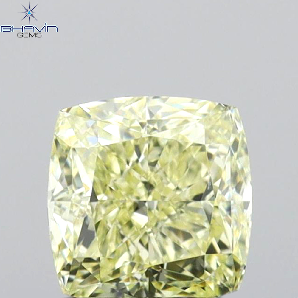 GIA Certified 1.03 CT Cushion Diamond Natural Yellow Color SI1 Clarity (5.49 MM)