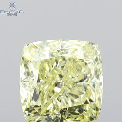 GIA Certified 1.03 CT Cushion Diamond Natural Yellow Color SI1 Clarity (5.49 MM)