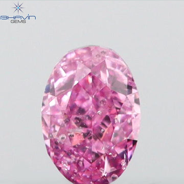 0.06 CT Oval Shape Natural Diamond VIVID Pink (Argyle) Color SI1 Clarity (2.70 MM)