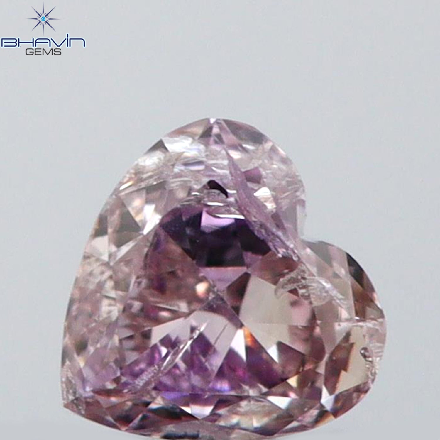 0.14 CT Heart Shape Natural Diamond Pink Color SI2 Clarity (3.41 MM)