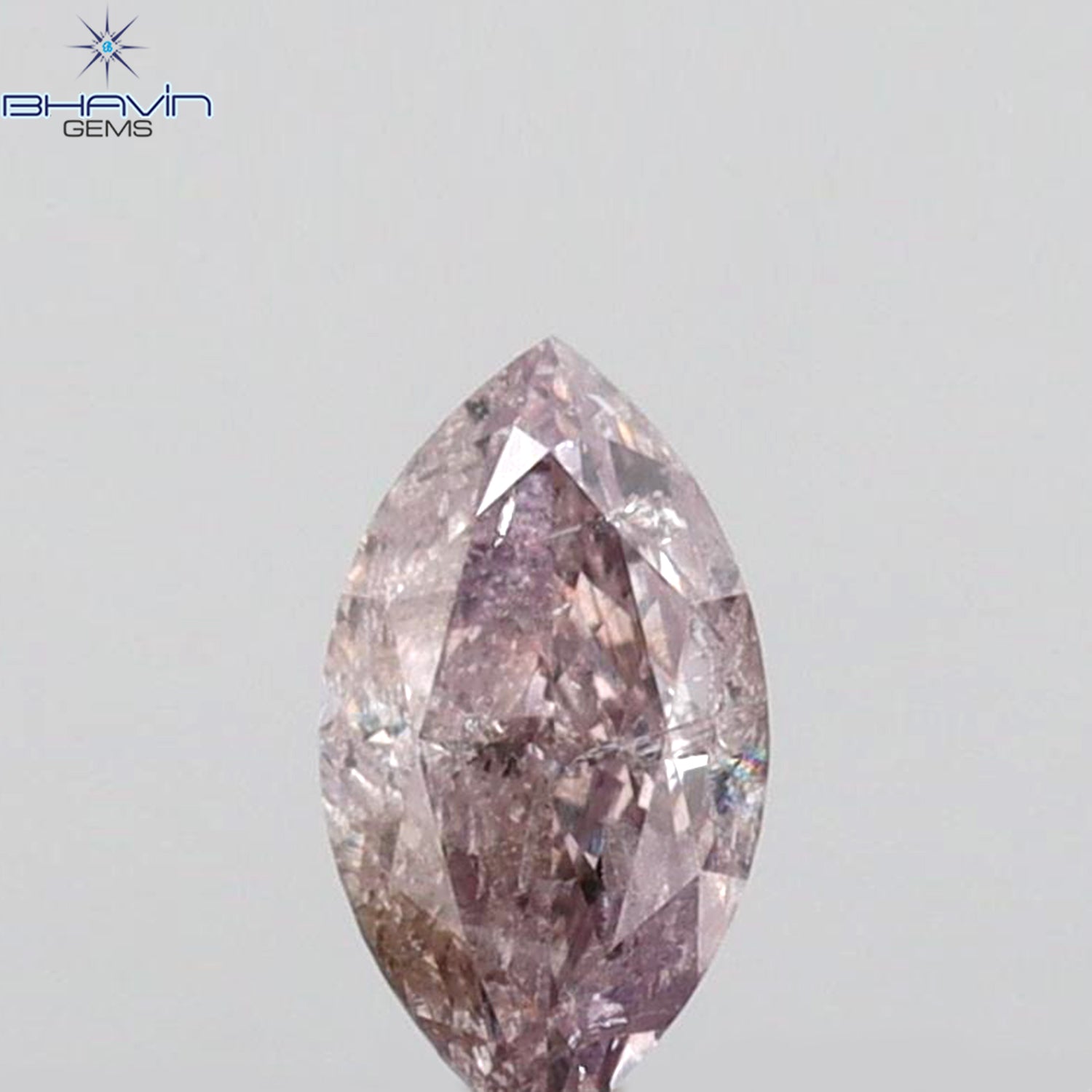 0.30 CT Marquise Shape Natural Loose Diamond Pink Color I2 Clarity (5.95 MM)