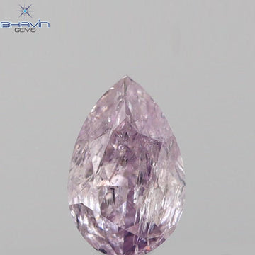 0.16 CT Natural Pear Diamond Pink Color Clarity I2 (4.28 MM)