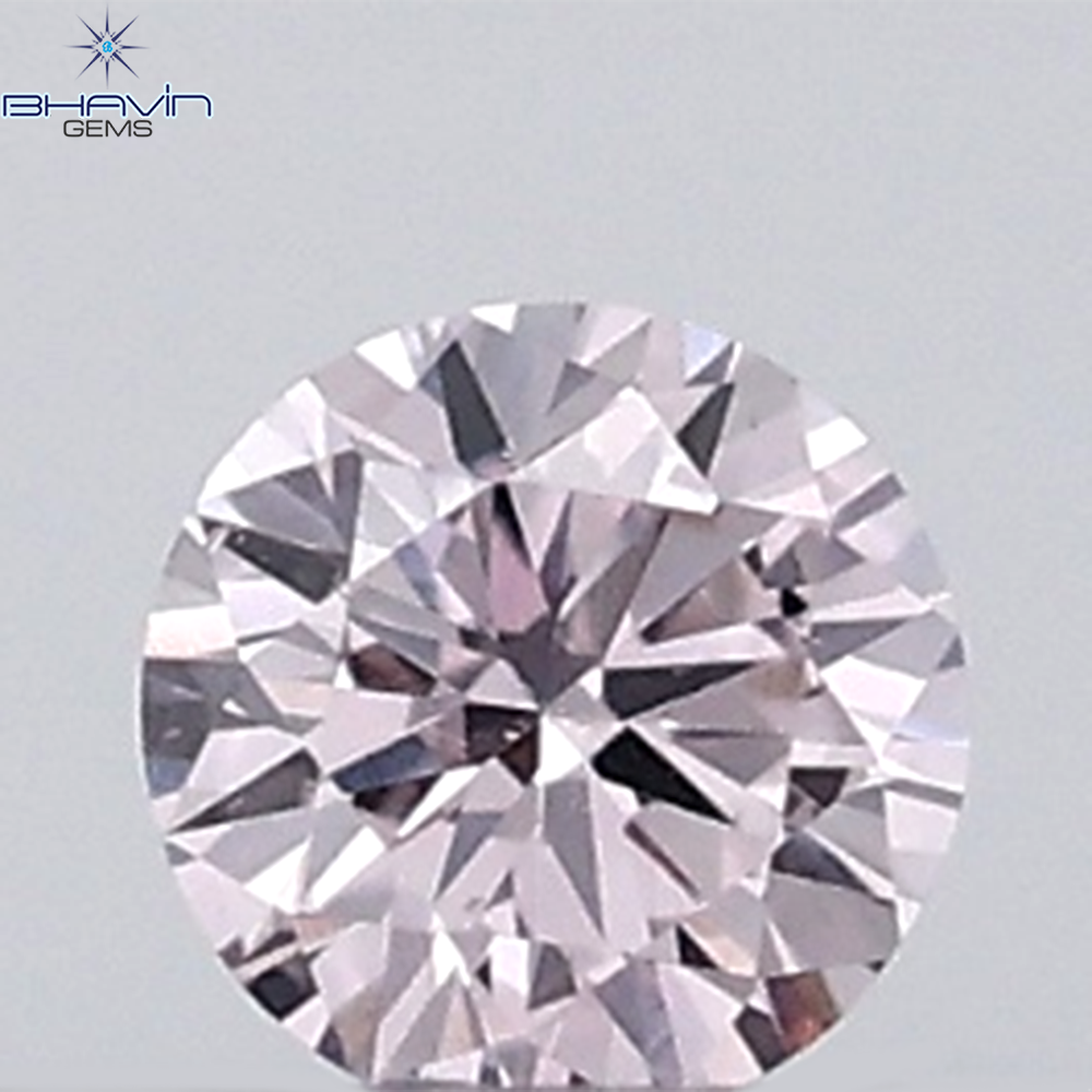 0.18 CT ラウンド ローズ カット シェイプ 天然ダイヤモンド ピンク色 I2 クラリティ (3.86 MM)