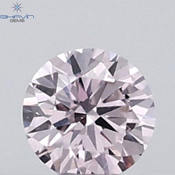 0.18 CT ラウンド ローズ カット シェイプ 天然ダイヤモンド ピンク色 I2 クラリティ (3.86 MM)