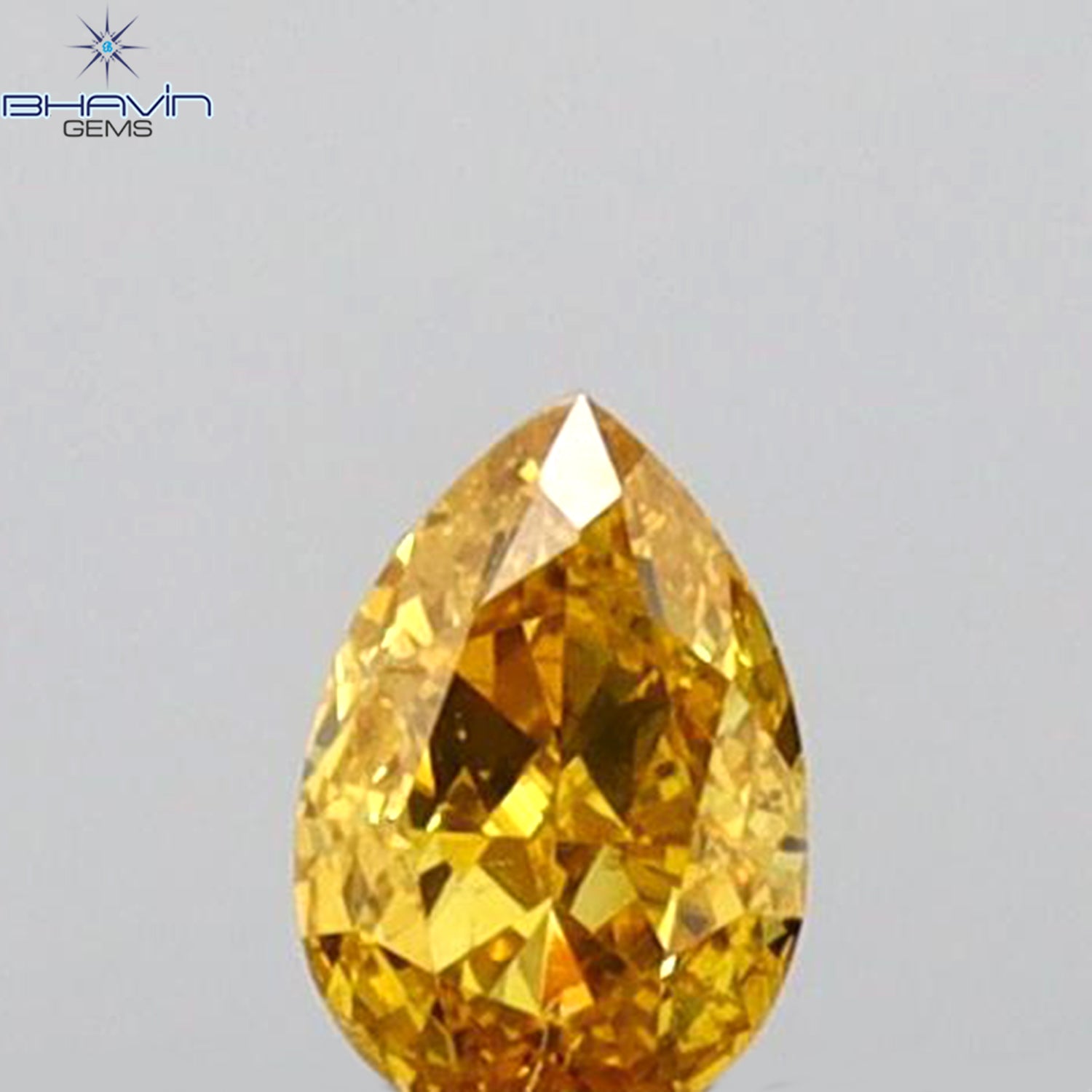 0.11 CT Pear Shape Natural Diamond Orange Color VS1 Clarity (3.50 MM)