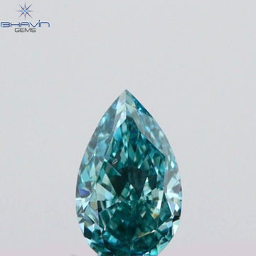 0.07 CT Natural Pear Diamond Enhanced Vivid Blue Color Clarity VS1 (3.51 MM)