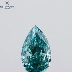 0.07 CT Pear Shape Natural Diamond Blue Color VS1 Clarity (3.51 MM)