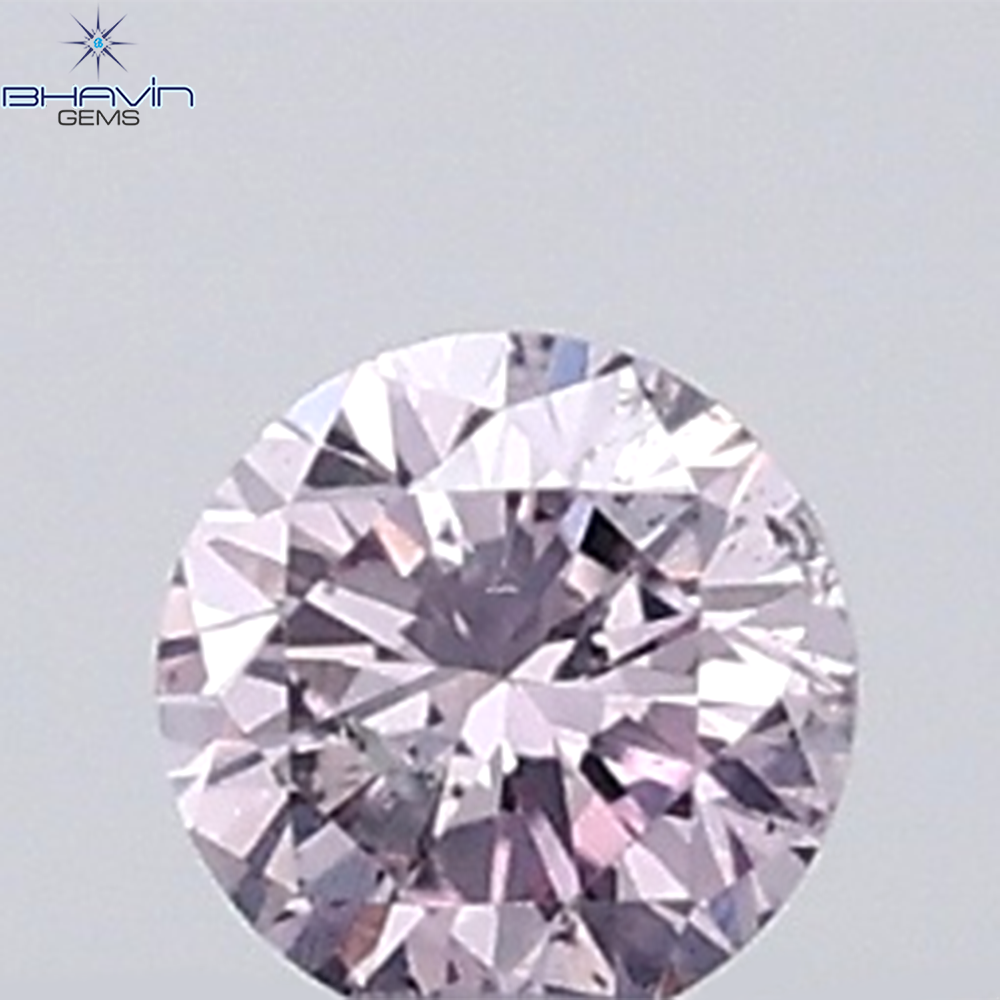 0.18 CT ラウンド ローズ カット シェイプ 天然ダイヤモンド ピンク色 I2 クラリティ (3.86 MM)