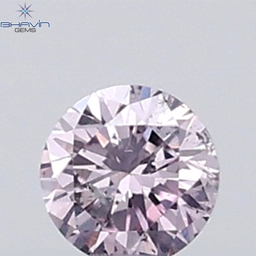 0.18 CT ラウンド ローズ カット シェイプ 天然ダイヤモンド ピンク色 I2 クラリティ (3.86 MM)