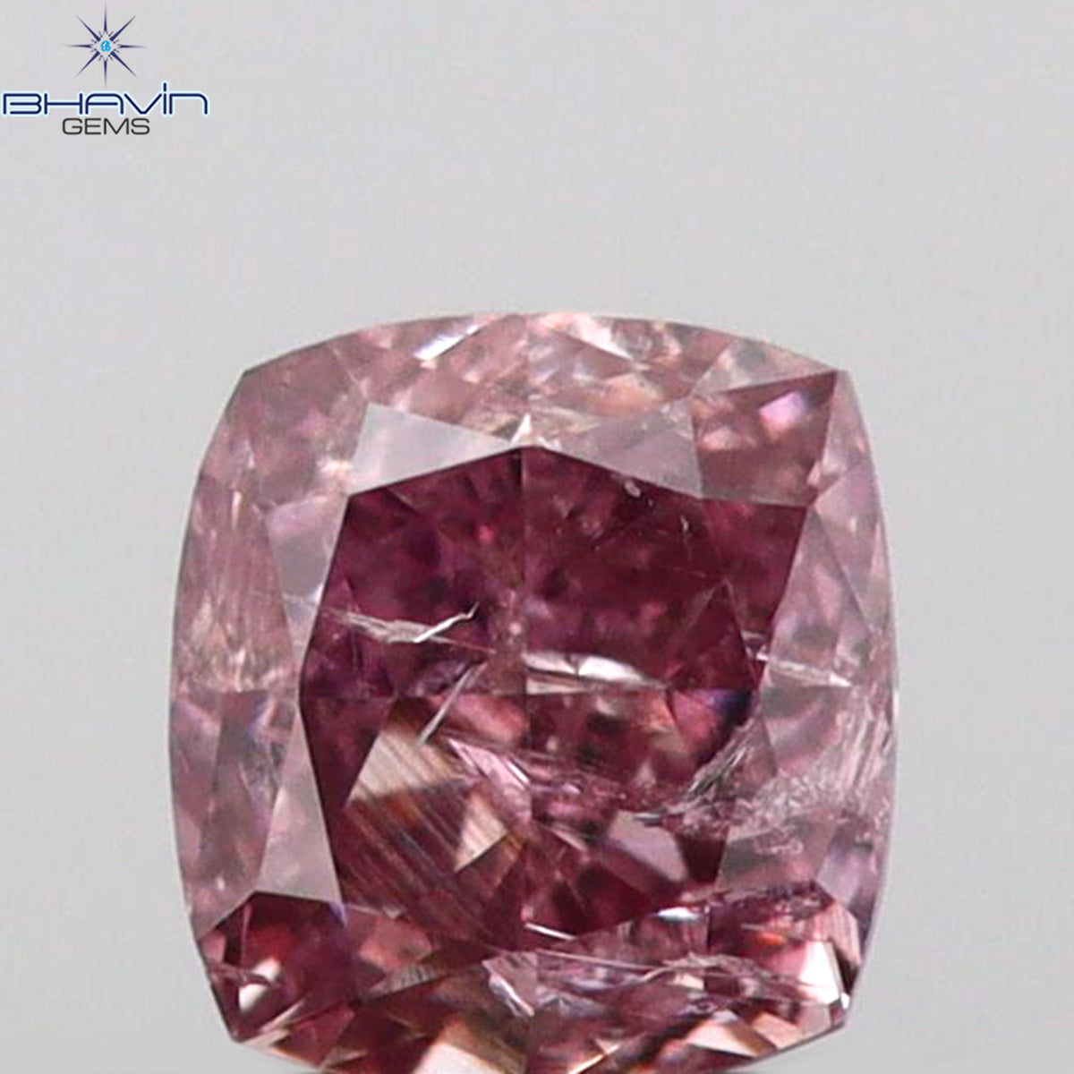 0.17 CT クッションシェイプ 天然ダイヤモンド ピンクカラー I2 クラリティ (3.12 MM)