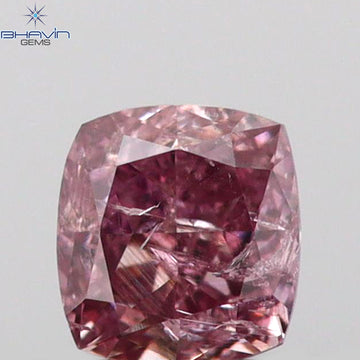 0.17 CT クッションシェイプ 天然ダイヤモンド ピンクカラー I2 クラリティ (3.12 MM)