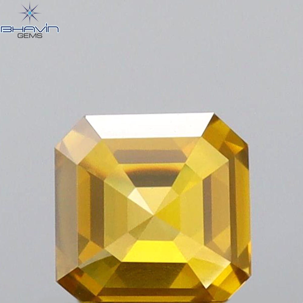 0.60 CT Asscher Shape Natural Loose Diamond Orange Color VS2 Clarity (4.35 MM)