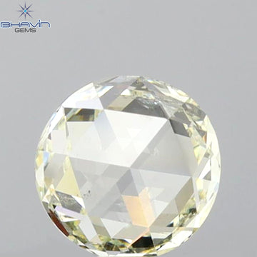 0.63 CT Natural Round Rose Cut Diamond Light Yellow Color Clarity SI1 (5.42 MM)