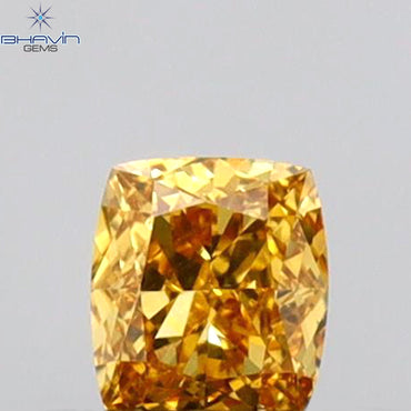 0.17 CT Cushion Shape Natural Diamond Orange Color VS1 Clarity (3.31 MM)