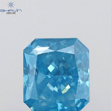 0.38 CT Radiant Diamond Blue Color Natural Diamond Clarity SI1 (4.50 MM)